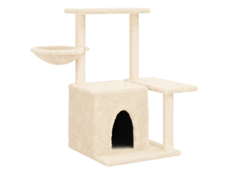 Rascador para gatos con postes de sisal color crema VIDAXL (83 cm)