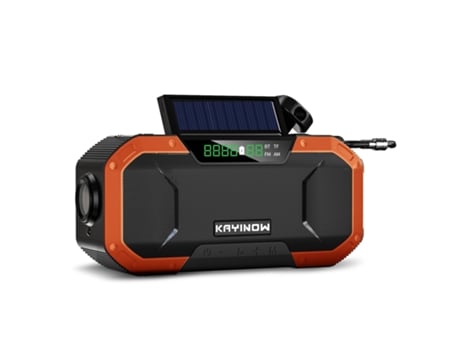 Radio de manivela manual de energía solar de emergencia, cargador tipo batería externa de 5000mAh, luz Flash, Radio de supervivencia para acampar a...