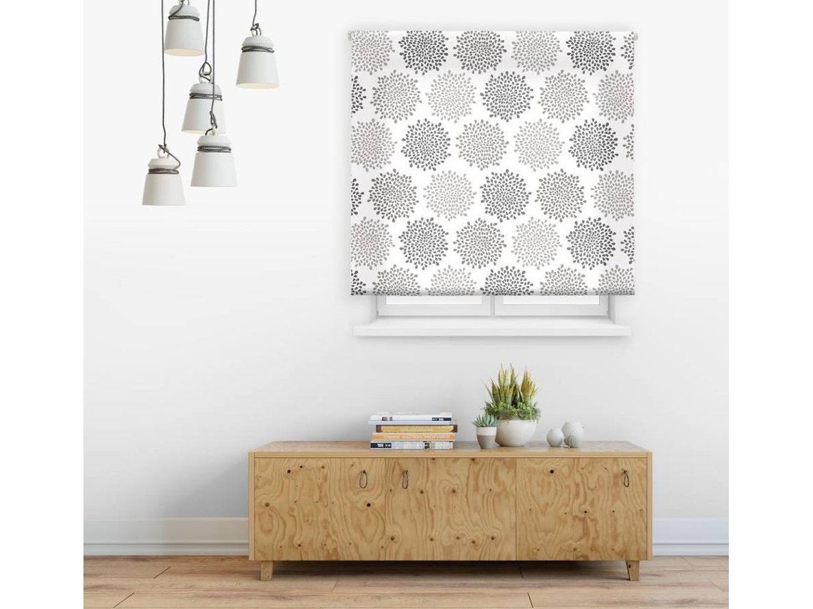 Estor Enrollable HAPPYSTOR Amelia Estampado Digital Fantasia Negro 180x180 cm