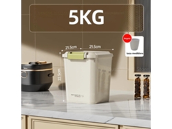 Contenedor de arroz MDUG, contenedor hermético para granos con sello a prueba de insectos (5 kg)