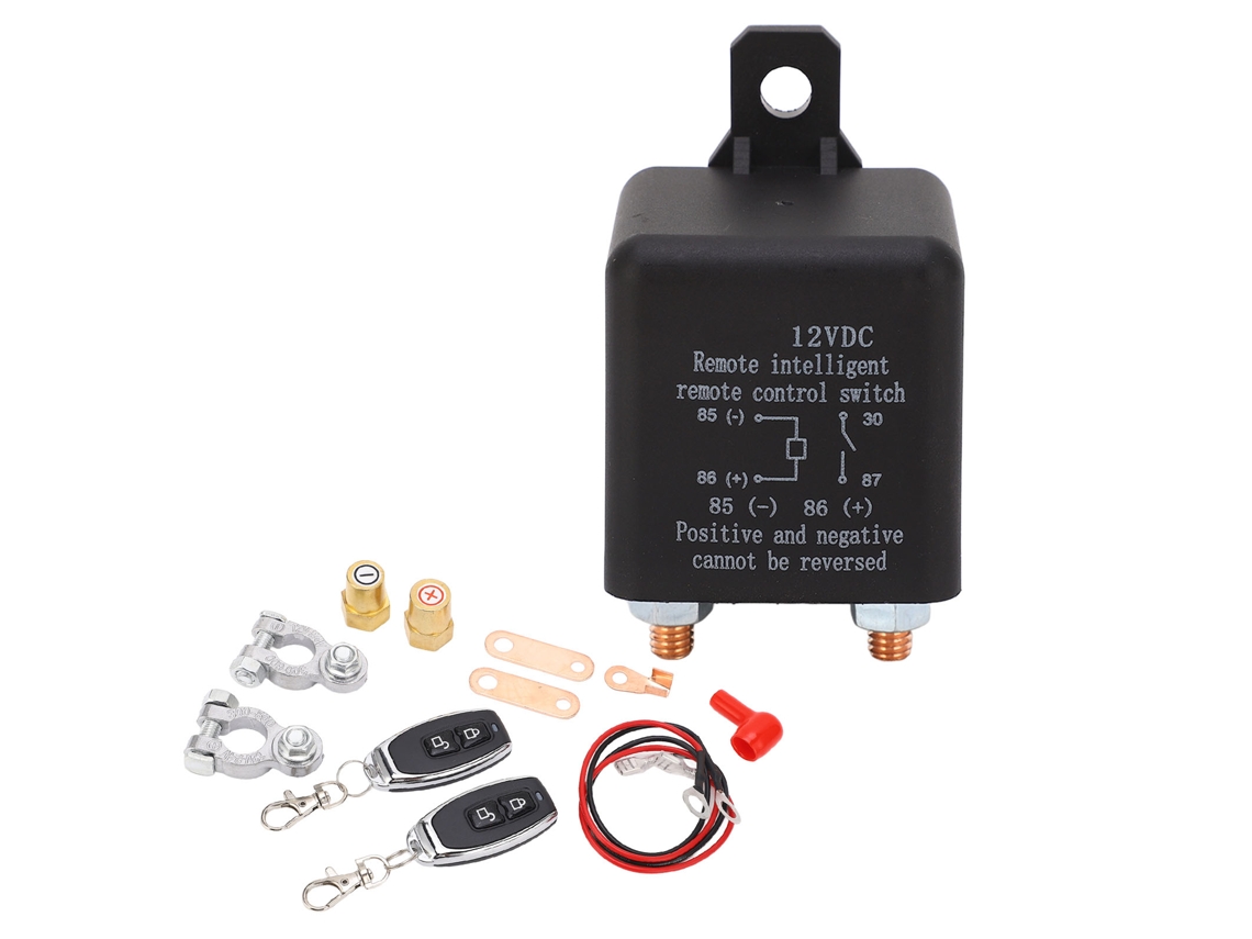 Relé De Control Remoto Para Vehículos De 12 V Con 2 Controladores Inalámbricos Y Bobina De Cobre De 200 A.