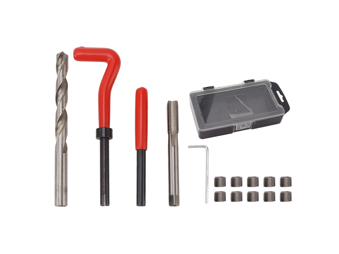 Kit De Reparación De Roscas De Acero Al Carbono M6x1.0 Con Broca Helicoidal Para Reparación De Automóviles.
