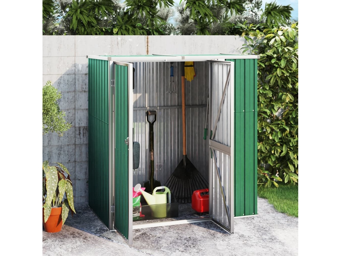 Cobertizo Herramientas Jardín Acero Galvanizado 161x89x161 Cm