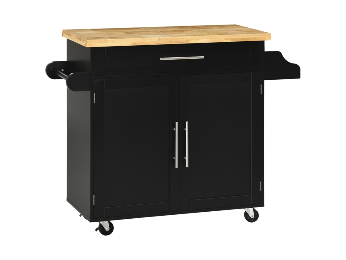 Carrito De Cocina Con Encimera, Especiero Y Toallero Para Salón Y Comedor (109 X 40 X 89 Cm)