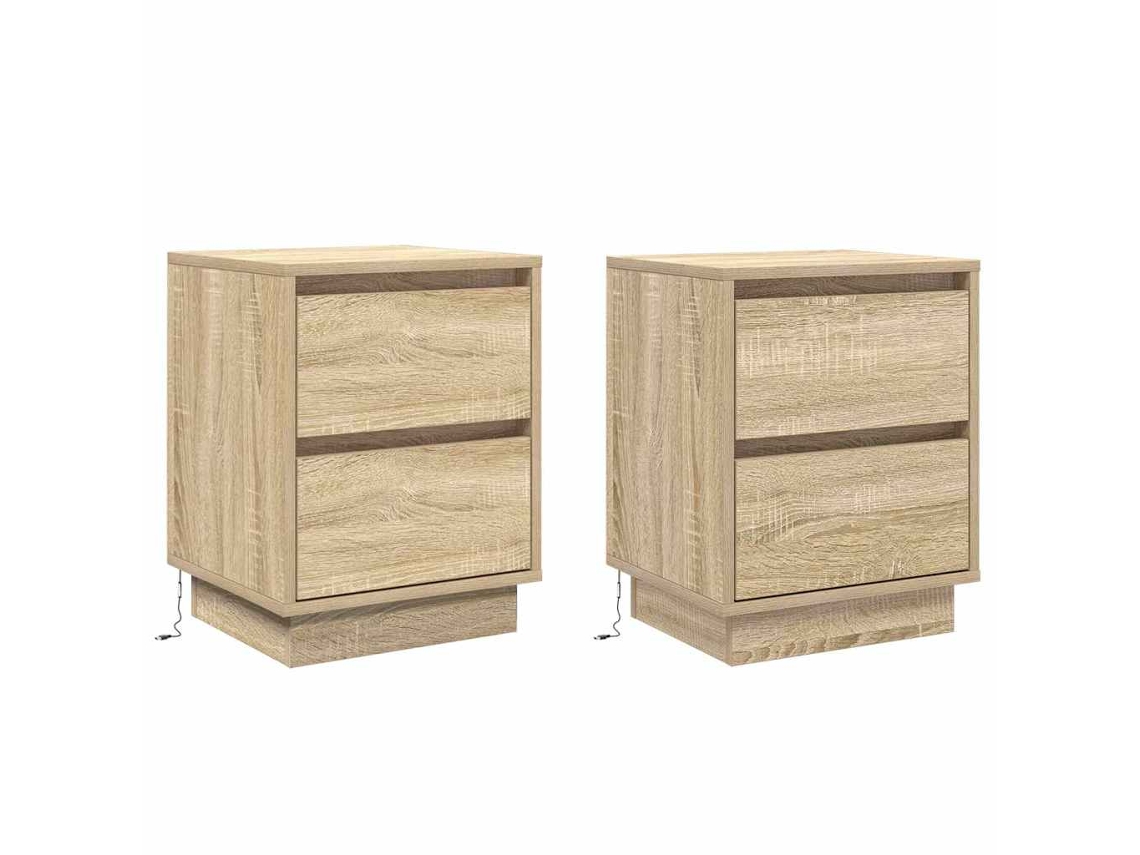 Maison Exclusive - Armario De Noche Con Cajón 2 Pcs Roble Sonoma 39 X 34,5 X 50 Cm