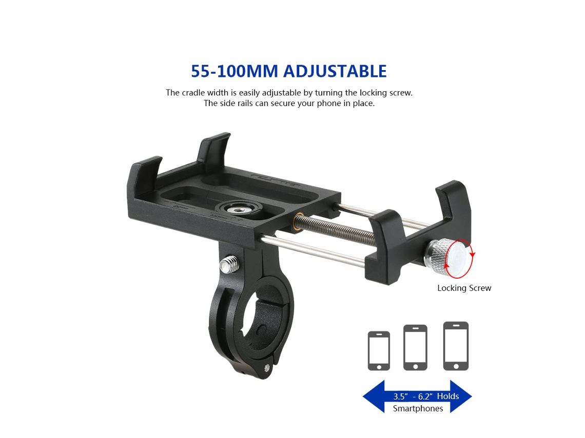 Soporte Ajustable Anticaída Para Teléfono Móvil Con Montaje En Manillar Para Bicicletas De 3,5 A 6,2 Pulgadas.