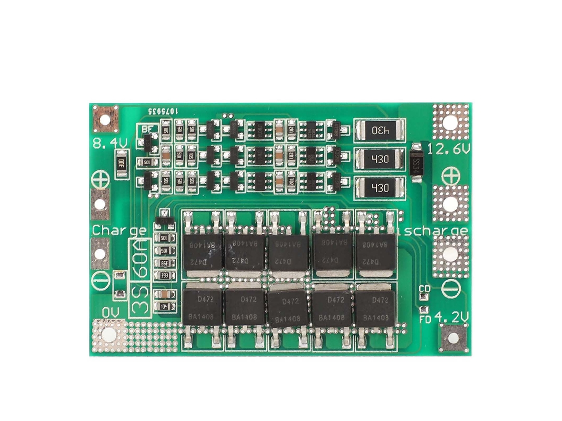 Ycy-placa De Protección Para Batería De Litio 3s 60a Módulo De Carga Balanced Dc12.6v Componentes Electrónicos