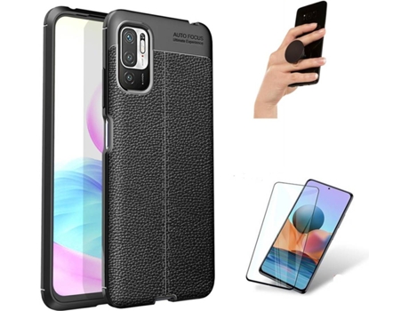 Carcasa, Protector y Popsocket Xiaomi Redmi Note 10 5G Rugged Leather Negro