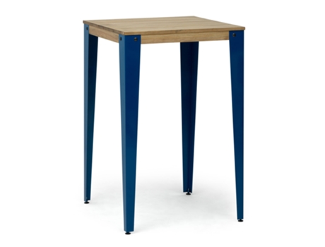 Mesa de Bar BOX FURNITURE Lunds Estilo Industrial (80x80x110 cm - Azul)