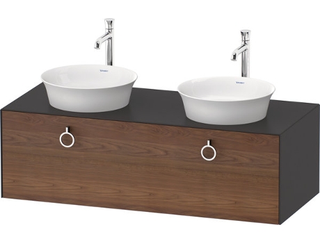 DURAVIT Tulip blanco, mueble de baño colgado en la pared, ancho 1300 x profundidad 550mm, con 1x extraíble, con tirador, WT4983B