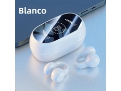 (blanco) Auriculares Inalámbricos Con Micrófono Y Conectividad Bluetooth, Recargables, Conducción Ósea.