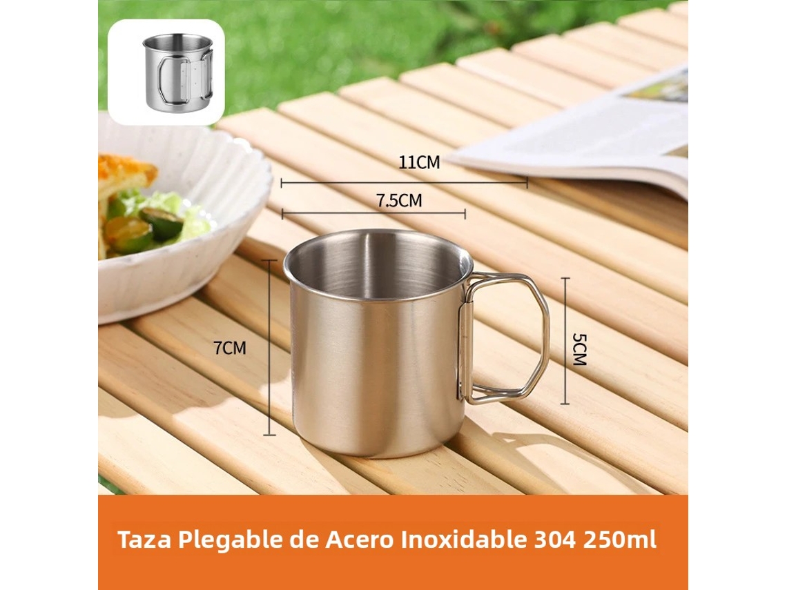 (250 Ml) Juego De Vasos Plegables De Acero Inoxidable 304 De Alta Calidad