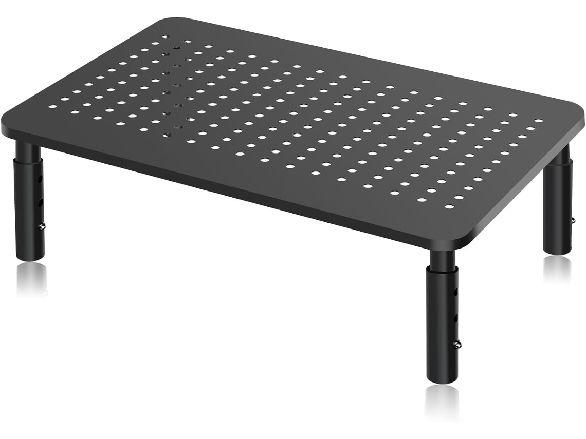 Soporte Monitor Ajustable 3 Niveles Hasta 20 Kg, Negro