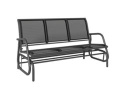 Banco columpio de jardín, 3 plazas, metal, 300 kg, 147 x 70 x 85 cm, gris oscuro. ZENCORE SERVICES