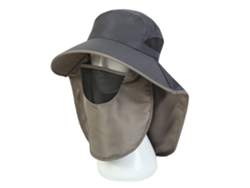 Gorro Unisex De Senderismo Con Protección Uv, Solapa Para El Cuello Y Máscara De Malla Plegable Ajustable Y Extraíble.