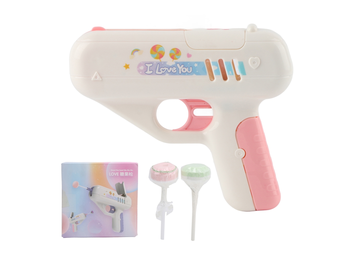 Juguete Lanzador De Azúcar Rosa, Fácil De Usar Y Con Luz, Apto Para Niños A Partir De 3 Años.