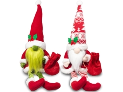 2 Gnomos Navideños de Peluche – Adornos de Papá Noel para Fiestas Navideñas y Decoraciones de Bandejas en Capas