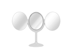 Espejo de maquillaje LED plegable y giratorio