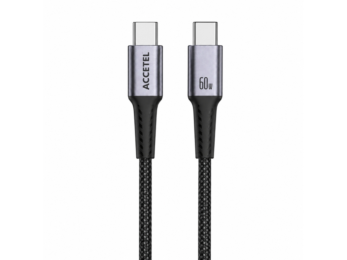 Cabo De Dados Type-c M Para Type-c M 60w Pd 1m Accetel Cu2936 Preto