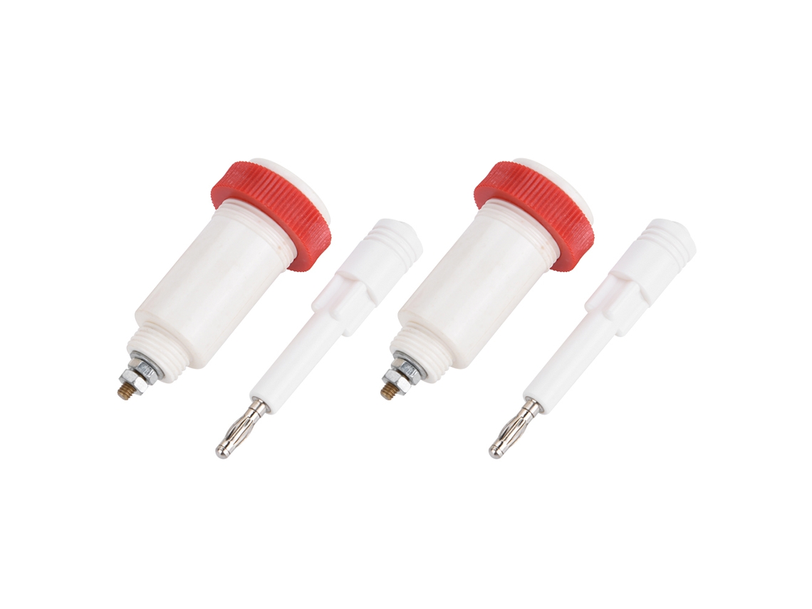Conectores Banana De Alta Tensión De 10 Kv: Enchufes Y Tomas De Corriente Blancos Y Rojos.