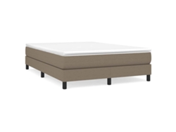 Maison Exclusive - Cama Box Spring Con Colchón Tela Gris Taupe 140x190 Cm