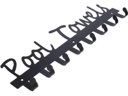 Toallero Perchero Ganchos De Pared En Metal Negro, Para Colgar