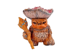 Linda decoración de elfo monstruo con forma de seta naranja