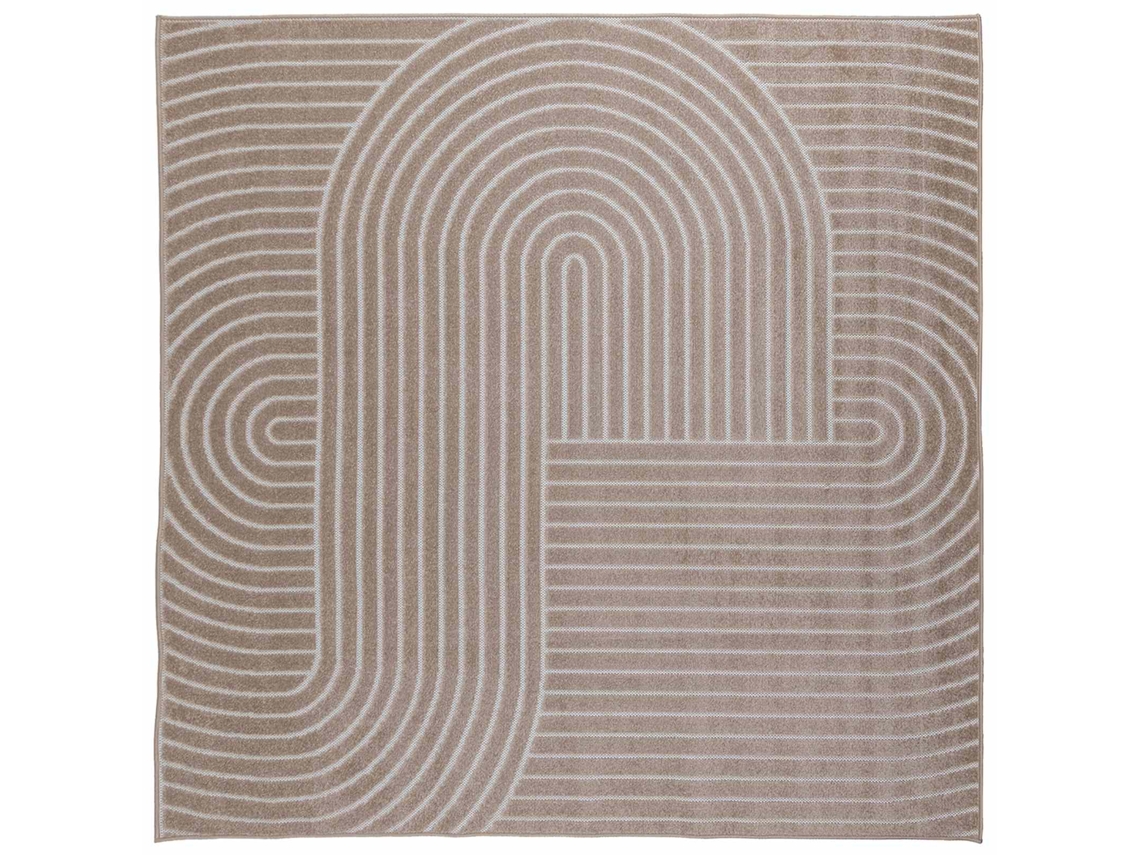 Alfombras De Área Cuadrado Palmeras Beige 240 X 240 Cm
