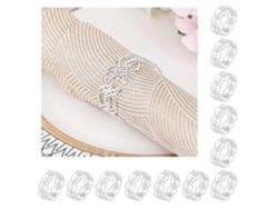 Omni-12 Anillos De Servilletas Metálicos Entrelazados, Diseño Elegante En Plata Para Mesa, Fiesta Y Regalo