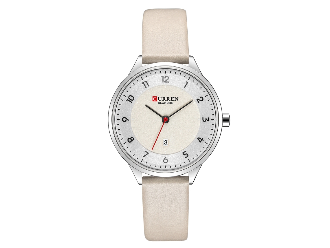 Reloj Analógico De Cuarzo Para Mujer, Resistente Al Agua, Con Correa De Pu Blanca, Estilo Moderno.
