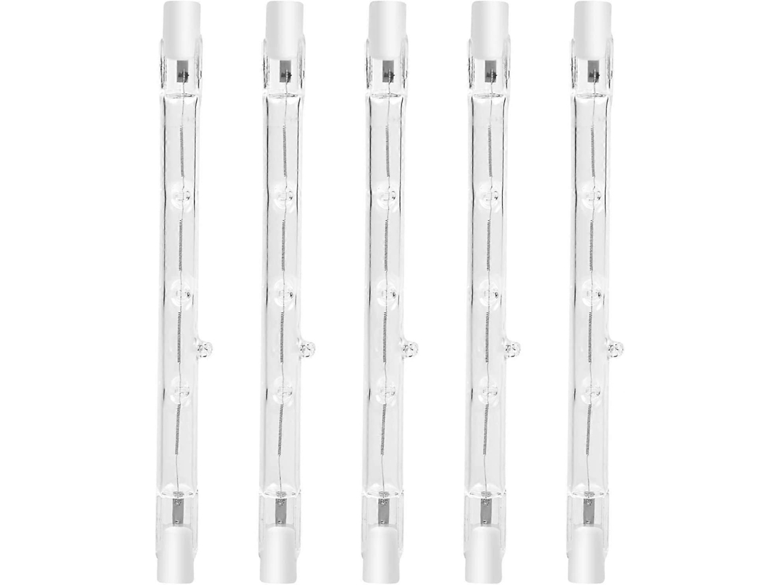 Rebe-bombilla Halógena R7s Regulable 100w 118mm 2800k Blanco Cálido 1500lm Ac220-240v Foco Lineal (5pcs)