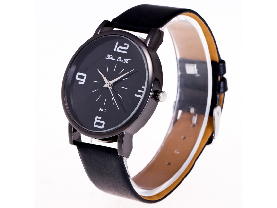 Reloj De Pulsera Unisex De Estilo Clásico Y Elegante Con Movimiento De Cuarzo Negro.