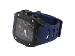 Reloj Cronógrafo Analógico De Cuarzo Para Hombre, Resistente Al Agua, Con Correa De Silicona Azul.