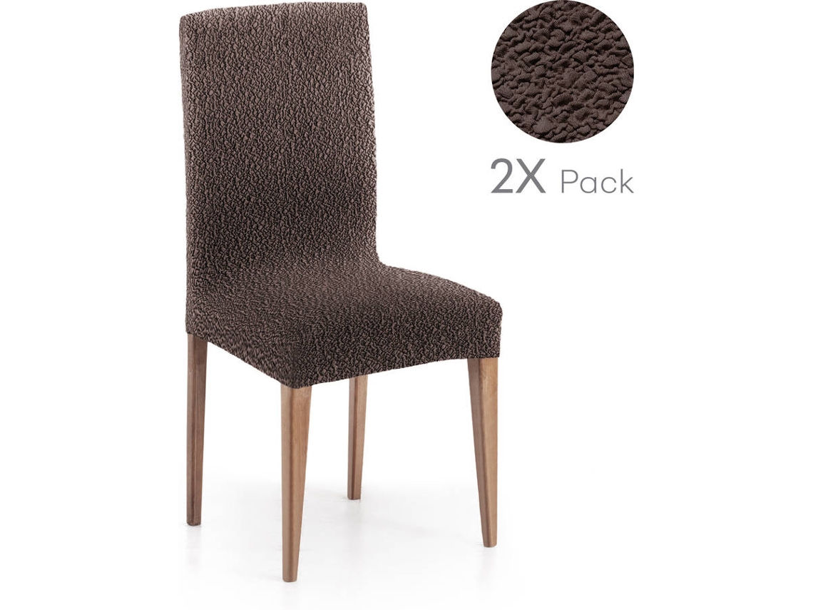 Pack de 2 Fundas Elásticas para Silla MILICA Spongy Marrón (40x70 cm)