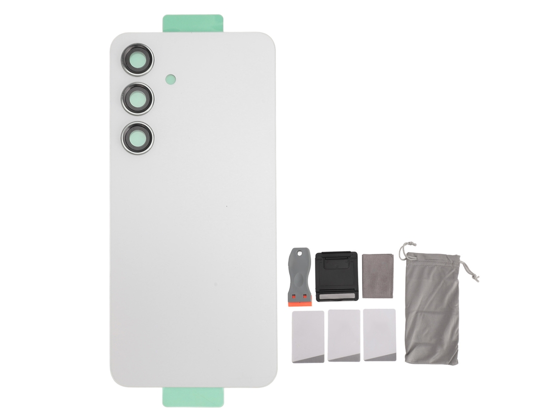 Reemplazo De La Tapa Trasera De Vidrio Para Samsung Galaxy S24 Con Herramientas De Reparación Del Objetivo De La Cámara Blanco