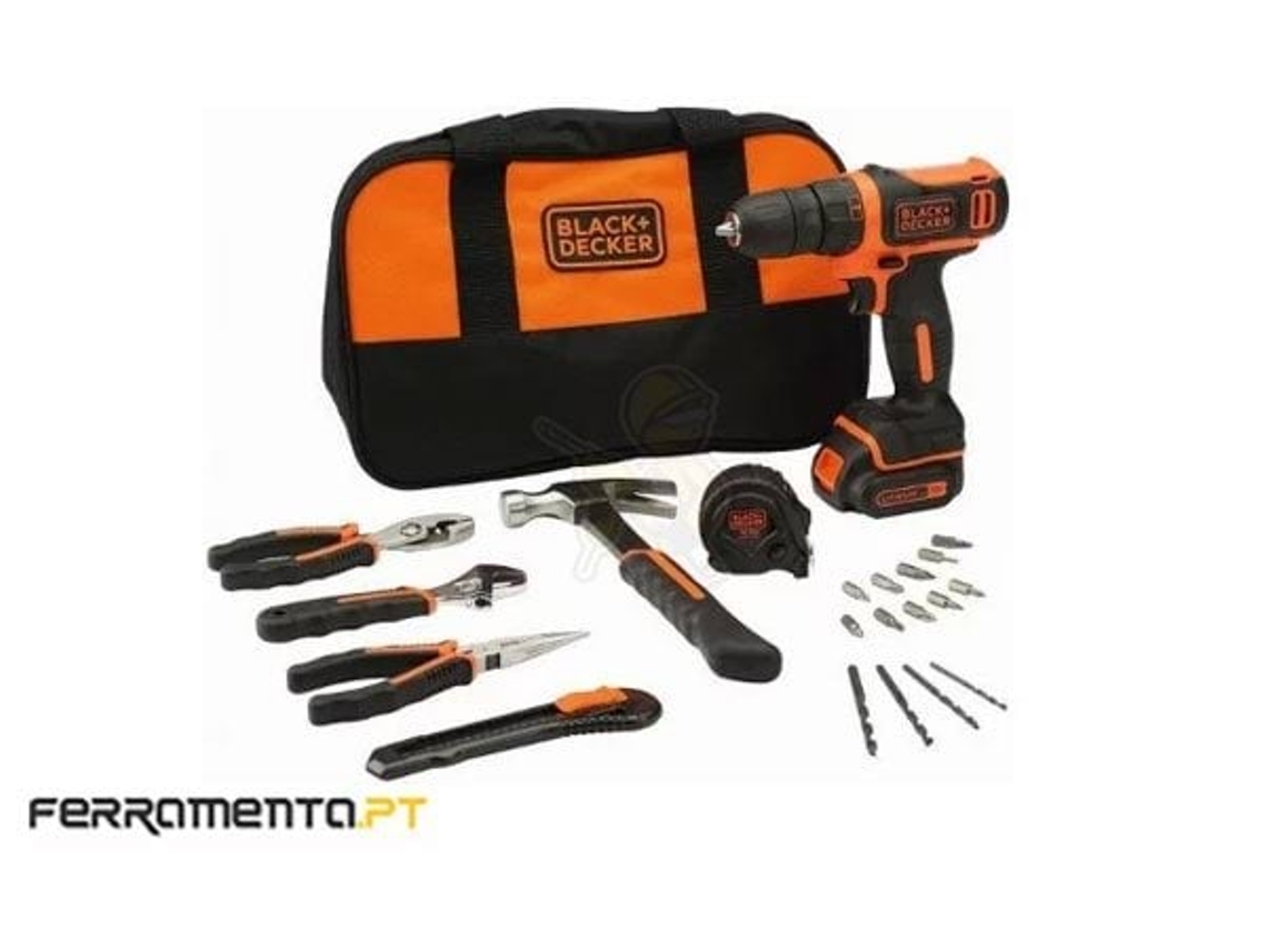 Taladro BLACK+DECKER 10.8V + 6 herramientas BDCDD12HTSA-QW