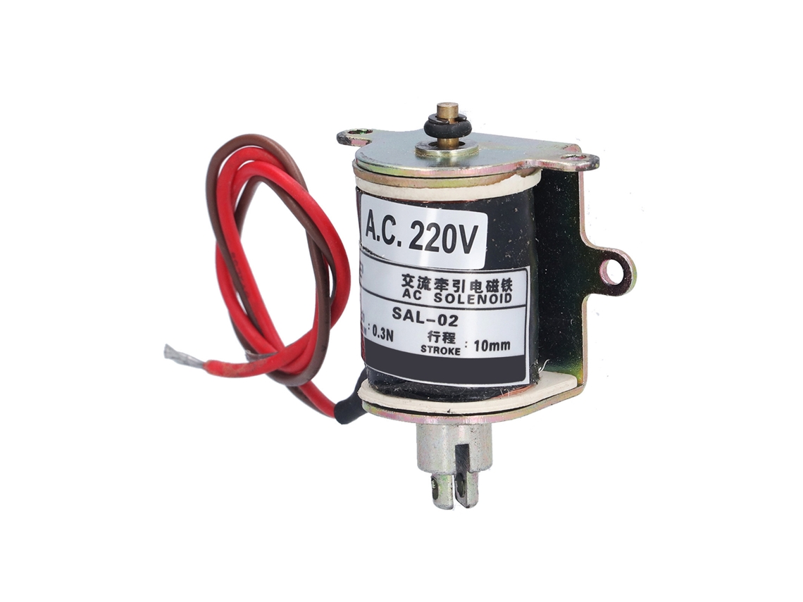 Electroimán de tracción tubular, de empuje y tracción, 0,3 N, 10 mm