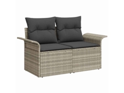 Maison Exclusive - Conjunto De Sofá De Jardín Con Cojín Manual 10 Pcs Gris Claro