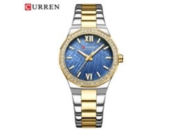 Relógio Feminino Pequeno Com Mostrador Azul, Algarismos Romanos E Strass - Relógio Feminino Simples