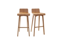 Conjunto de 2 bancos de cozinha nórdicos de madeira clara 75 cm Baltik MILIBOO