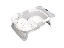 Baño De Bebé Plegable Con Sensor De Temperatura En Tiempo Real, Doble Plegado Y Tapete, Portátil Para Viajes, Gris