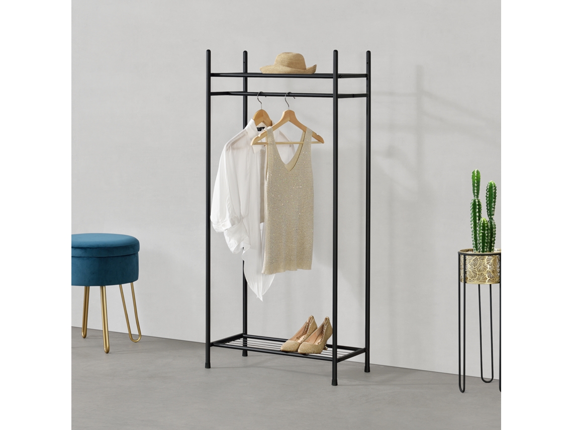 Percha [EN.CASA] Negro (Acero - 130 x 60 x 40 cm)