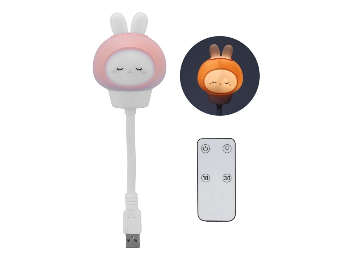2026-lámpara De Noche Conejo Cute Usb Con Control Remoto Para Niños Decoración De Habitación Regalo De Cumpleaños