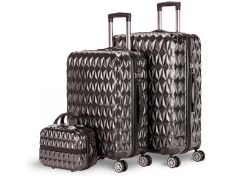 Conjunto de 2 Maletas de Viaje y Neceser NEWTECK Gris (43x28x65cm/38x24x55cm/30x23x16cm - 60L/35L)