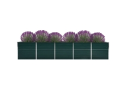 Juego de 1 jardinera elevada HARLANV1 de acero galvanizado de 400x80x77cm, color verde.