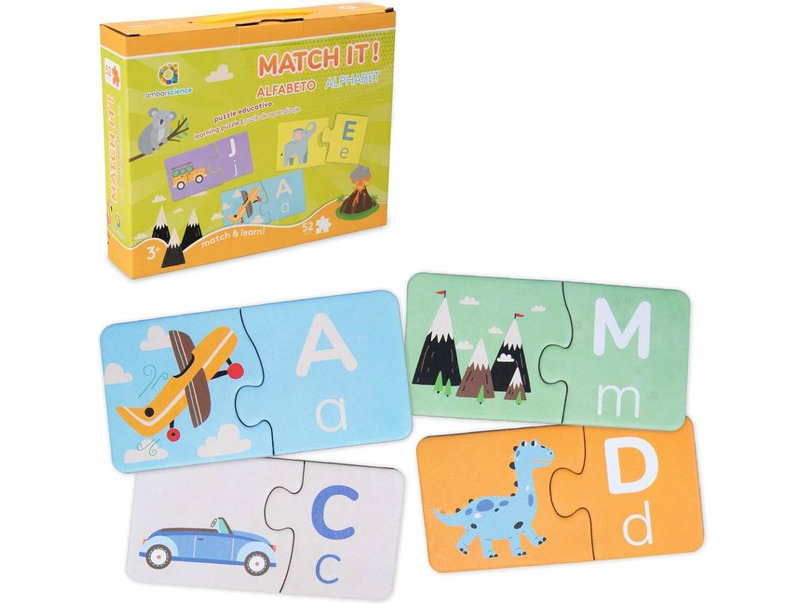 Puzzle 2D AMBARSCIENCE Match it! Alfabeto (Edad Minima: 3 años)