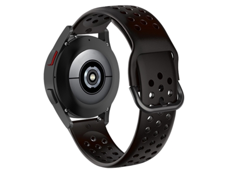 Correa de Silicona 20mm orificios redondos transpirables para Samsung Galaxy Watch4 40mm/44mm - negro