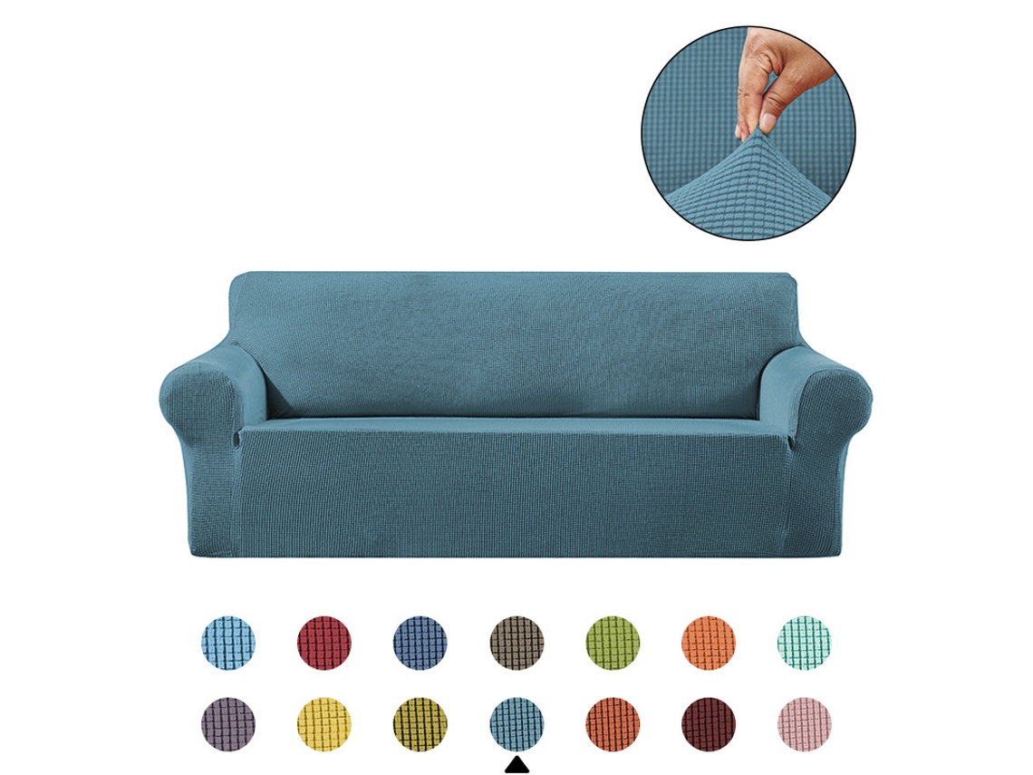 Funda De Sofá Elástica De Jacquard (apta Para Largo De 90-140 Cm) Azul Cielo Siurn