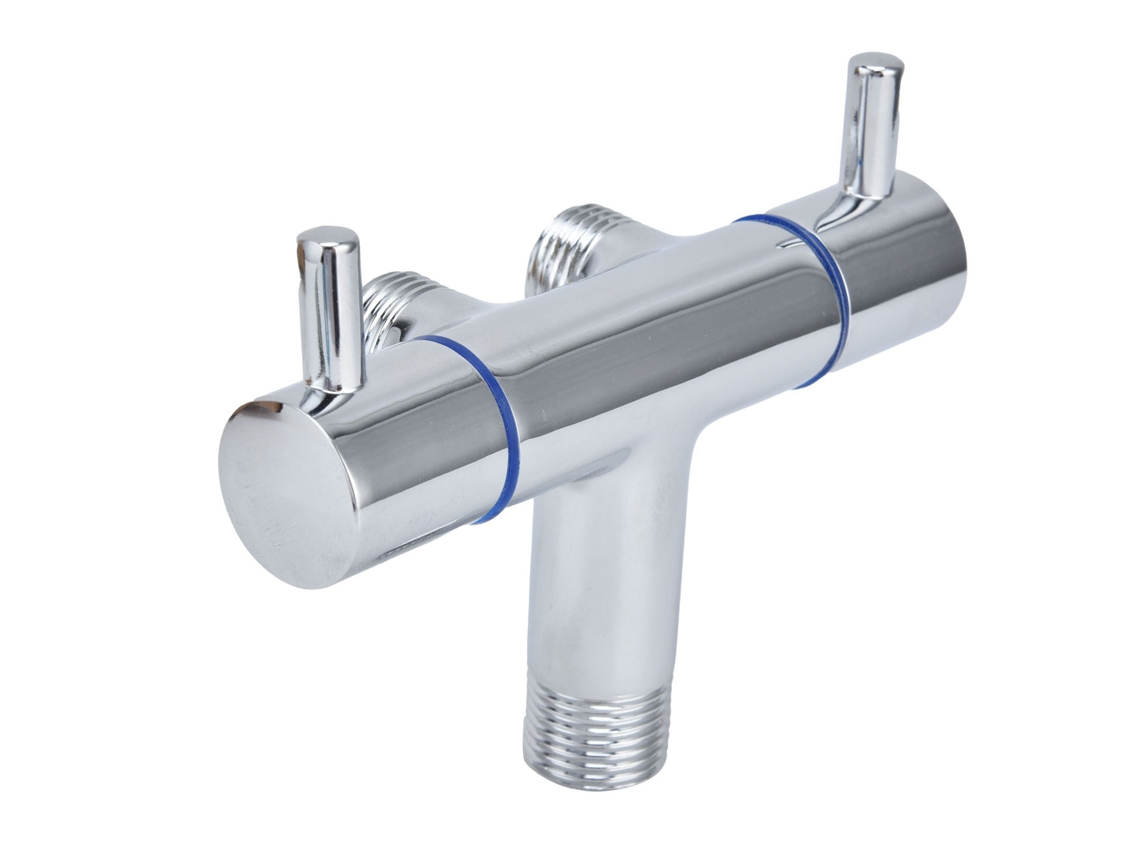Válvula angular desviadora de agua fría con rosca macho G1/2 y 2 manijas