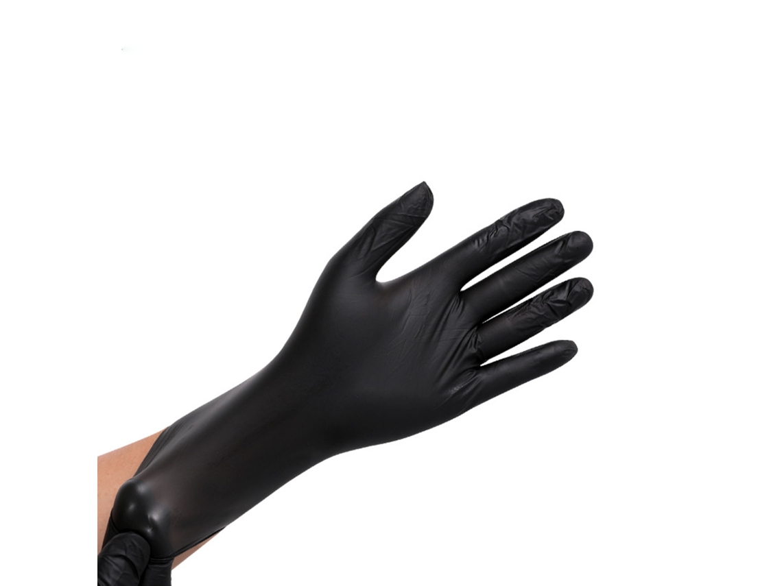 100pcs Luvas De Comida Pvc Luvas De Proteção De Alta Elasticidade Para Limpeza Catering Preto M